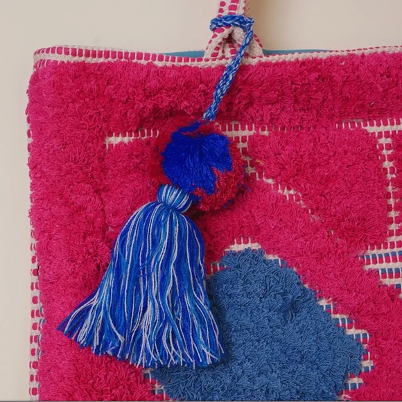 Boho Woven Fringe Tote with Tassle - NWT - Picture 2 of 7